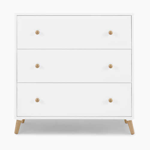 Delta Children Essex 3 Drawer Dresser - Bianca White/Natural