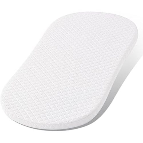Pro Goleem Baby Bassinet Mattress Pad 30"x18" Peanut Hourglass, Waterproof Soft Cover, Premium High-Density Foam, Cradle Mattress Fit Halo BassiNest Bassinet Series