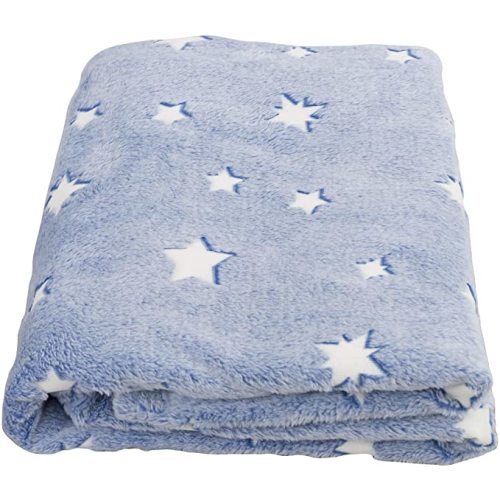 SOCHOW Glow in The Dark Throw Blanket 50 x 60 Inches, Stars Pattern Flannel Fleece Blanket, All Seasons Blue Blanket for Kids - 50"×60"