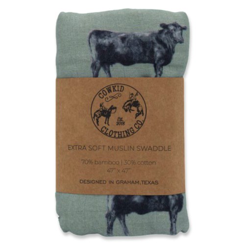 Olive Angus Bamboo Muslin Swaddle – Cowkid Clothing Company