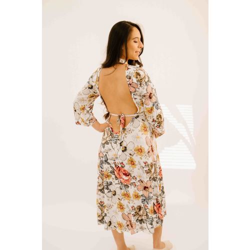 Lila Labor & Postpartum Gown in Vintage Floral