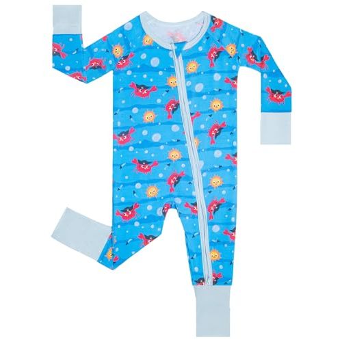 GUISBY Baby Footless Pajamas, Rayon of Bamboo, Core, NB-2T | Rayon of bamboo softness, 2-way zipper, fold-over mittens, footless or footed comfort, sleep & daily wear
