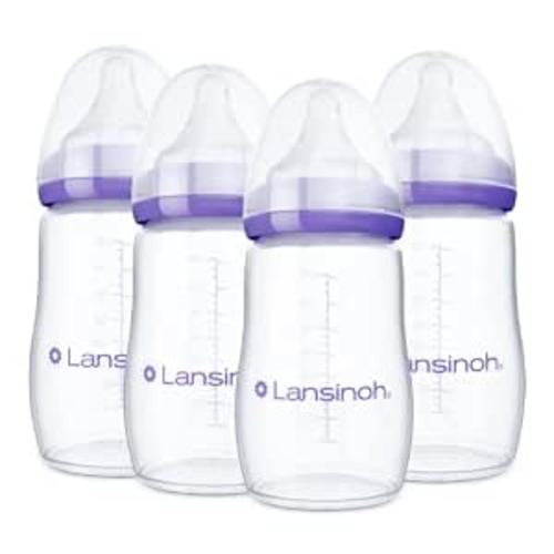 Lansinoh Anti-Colic Baby Bottles, 8 Ounces, 4 Count