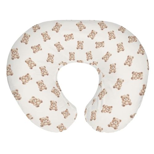 Neutral Boho Bears Baby Nursing Pillow Covers for Boy Girl Cute Vintage Brown Bear Nursing Pillowcase for Breastfeeding Pillows Gender Neutral Animal Soft Stretchy Slipcovers for Newborn Infant