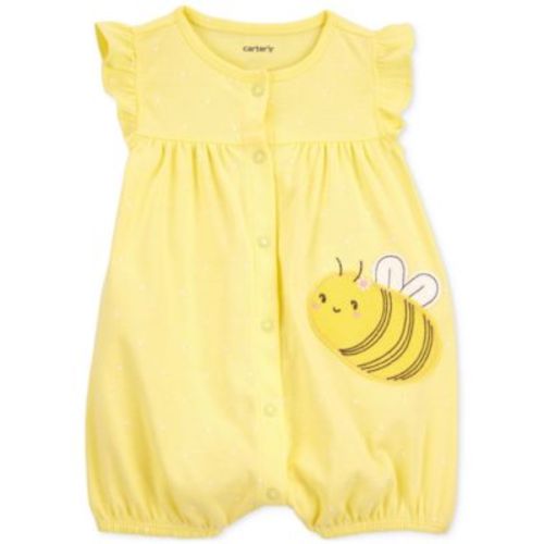 Baby Girls Baby Bee Snap-Up Cotton Romper