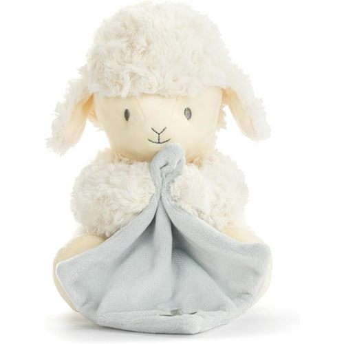 DEMDACO Tender Blessings Musical Lamb 8.5 x 6 Inch Polyester Soft Cuddly Plush Toy Stuffed Animal, Curly White, Plays Jesus Loves Me