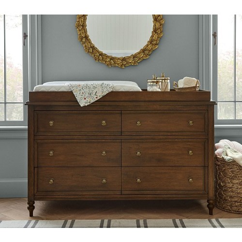 Chris Loves Julia Turned Wood Extra-Wide Dresser & Topper Set (56") | Pottery Barn Kids