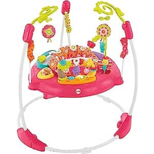 Amazon.com: Fisher-Price Baby Bouncer Pink Petals Jumperoo Activity Center with Music Lights Sounds and Developmental Toys : Baby