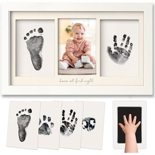 Inkless Hand and Footprint Kit, Boy Girl Newborn Keepsake (Alpine White)