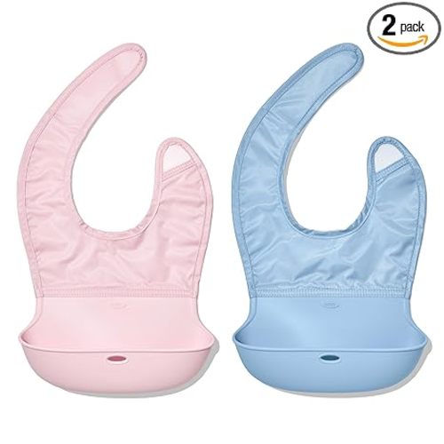 OXO Tot Roll-Up Bib - 2 Pack - Blossom and Dusk
