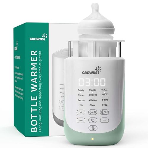 Grownsy Nutri Bottle Warmer with Innovative Auto-Lift Feature, Retain Fullest Nutrients Compact Baby Bottle Warmer, Fast & Even Heat, Always Right Temperature, Night Light for Nighttime Breastfeeding