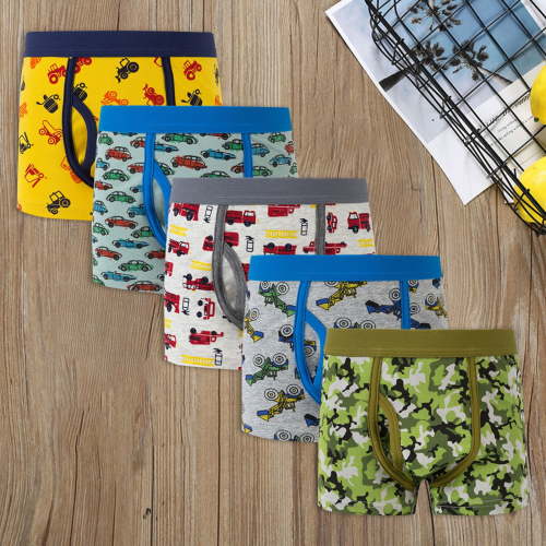 Boys Boxer Shorts- Pack of 5 Soft and Comfortable Dinosaur Underwear with Colorful Dino Designs for Kids 2-8 Years Old