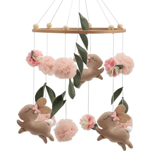 Bunny Hanging Mobile Girl Room Decor Rabbit Ceiling Mobile