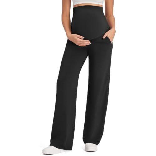 G4Free Maternity Pants Over The Belly Wide Leg Pants