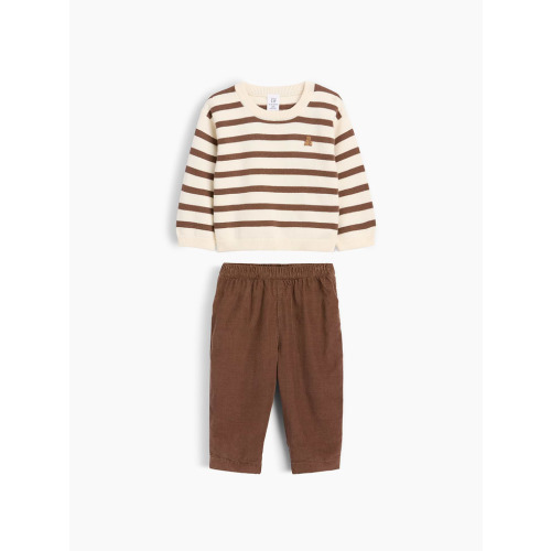 Baby Sweater & Corduroy Pants Outfit Set