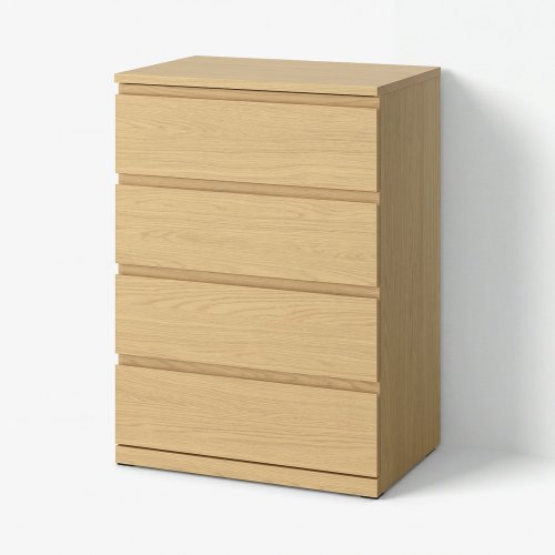 STORKLINTA 4-drawer dresser - oak effect/anchor/unlock function 27 1/2x18 7/8x38 5/8 "