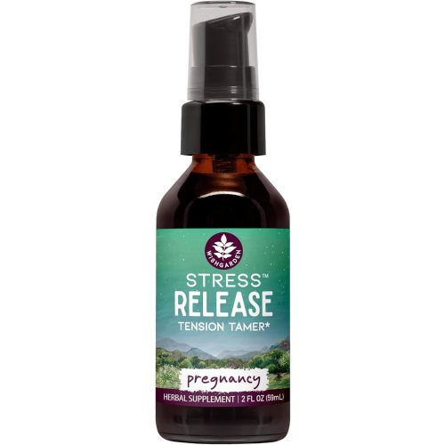 WishGarden Herbs Stress Release for Pregnancy, Liquid Herbal Tincture, Lemon Balm & Chamomile, Calms Tension & Stress, Nervous System Support, Postpartum Safe, 2oz