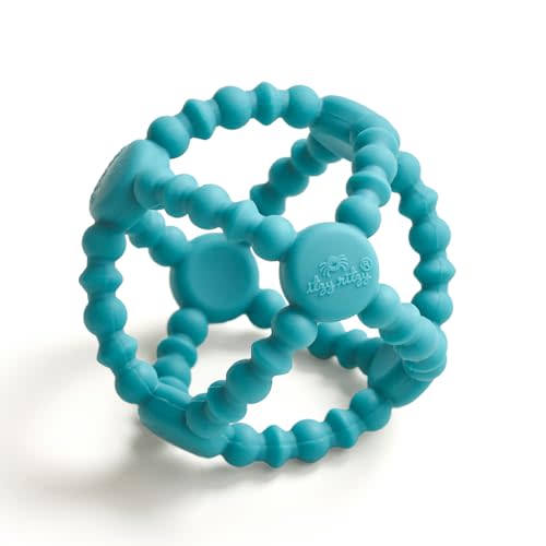 Itzy Ritzy Teething Ball, Silicone Baby Teether Toy for Sore Gums (Teal) | Flexible Silicone Beaded Texture Gently Massages Sore Gums with Easy-Grip Design for Sensory Exploration & Teething Relief