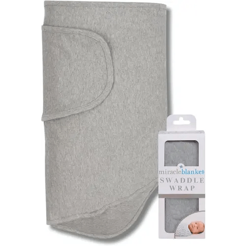 Miracle Blanket Swaddle Wrap – Help Your Newborn Sleep Longer – Soft & Secure Sleep Sack for Infants – Easy-to-Use Swaddling Blanket for a Calm Baby (Solid Heather Gray)