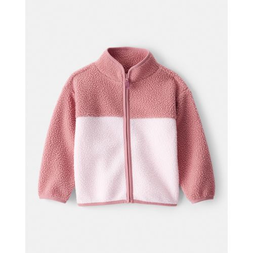Toddler Girl Color Block Microfleece Zip-Up Jacket - Pink - OshKosh B'gosh | Carter's