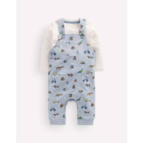 Jersey Overalls Set - Blue Marl Playroom Print | Boden USA