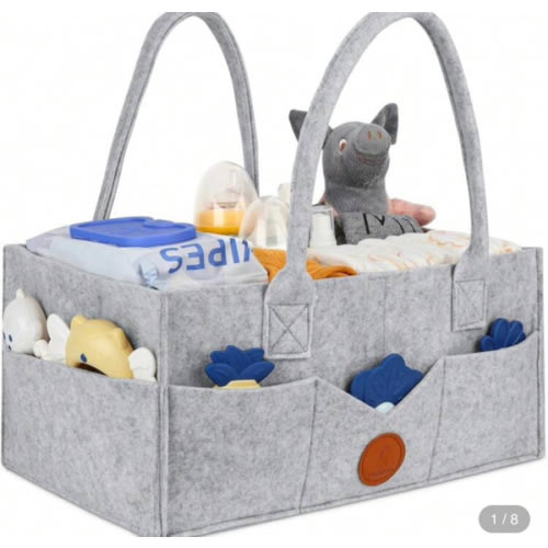 uczkymeng 1-Pack Diaper Caddy Organizer - Diaper Caddy For Baby Nursery Storage, Felt Diaper Organizer For Baby Stuff With Handle, Portable Baby Basket Boy Girl Changing Table Organizer(Grey) | SHEIN USA