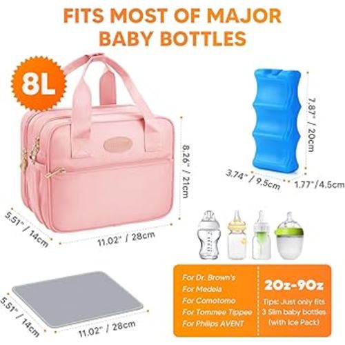 Amazon.com : PIIOSER Breastmilk Cooler Travel Bag with Ice Pack, Compatible with Wearable Breast Pumps & Accessories - Portable Hands Free Breast Pump Carrying Case for Nursing & Working Moms, Black : Baby
