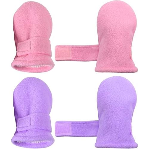 N'Ice Caps Baby Toddler Mittens Kids 2 Pairs Fleece Gloves Winter Warm Sherpa Lined