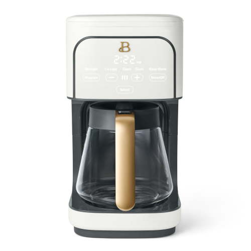 Beautiful 12 Cup Programmable Coffee Maker, White Icing by Drew Barrymore