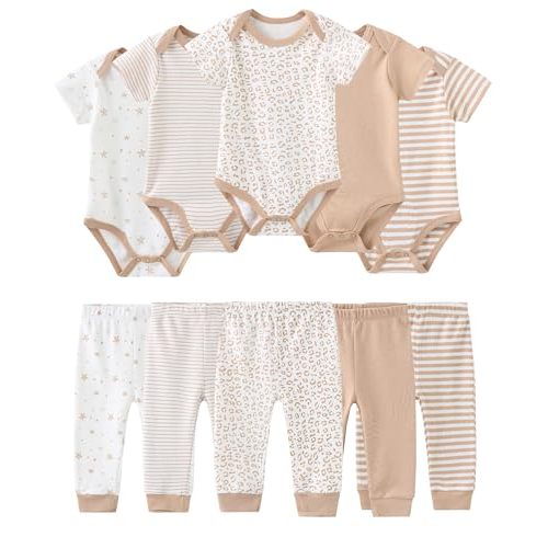 Baby Girl Bodysuit and Pant Set Cotton Ribbed Mix Summer Infant Girls Clothes Outfits 0-12 Month