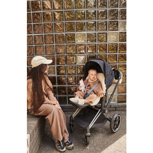 BINIBAMBA Milk Sheepskin Buggy Liner for Prams