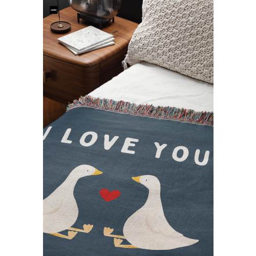 Silly Goose Woven Blanket 2nd Anniversary Blanket Funny Goose Gifts for Girlfriend Gift Idea for Boyfriend Gift Cotton Anniversary Wife Gift
