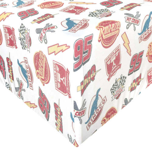 Premium Knit Fitted Crib Sheet - Disney Pixar Bumper Stickers