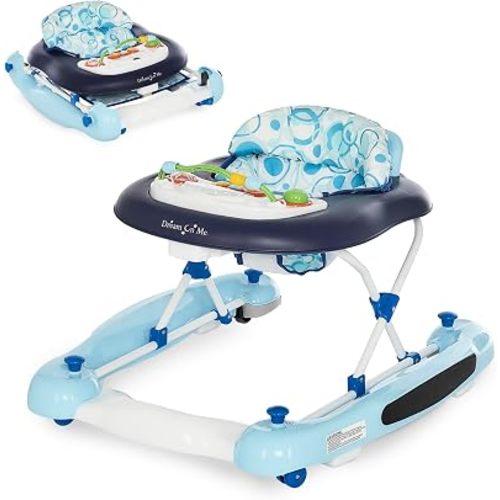 Dream On Me Go-Getter Baby Walker with Rear Push Handle, Easy to Fold, Blue