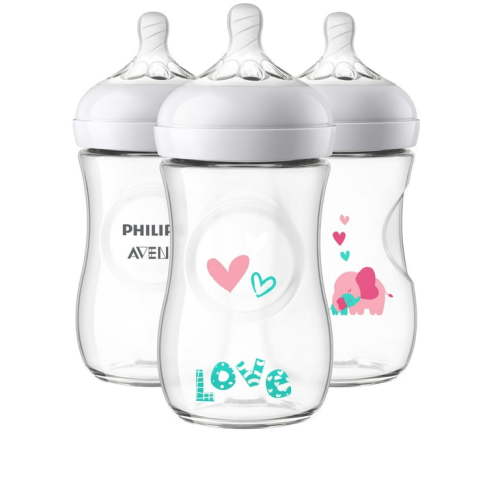 Avent Nat Deco 9oz3pk Btl Ele/love Girl