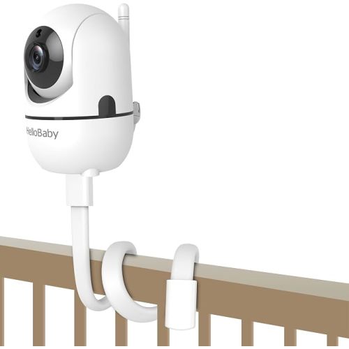 HelloBaby Baby Monitor Mount for HB6550/ Pro/ HB6550Plus/ HB6560/ HB65/ HB6240/ HB6339/ HB6351, 20 Inch Flexible Arm Bracket, Sturdy Camera Holder Attaches to Crib Cot Shelves, No Tools or Wall Damage