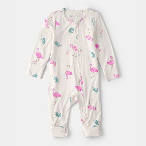 Baby Girl Carter's Flamingo PurelySoft 2-Way Zip Snug Fit Sleep & Play