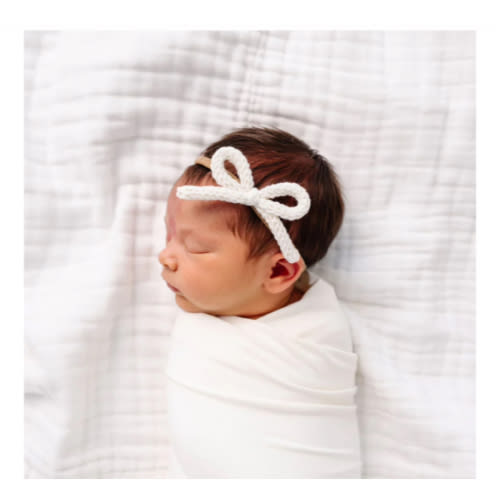 Crochet Bow - Ivory Headband