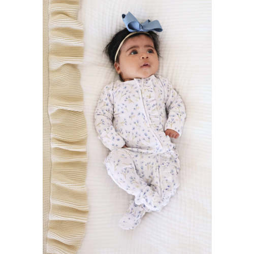 Bamboo Waffle Zipper Footies | Printed