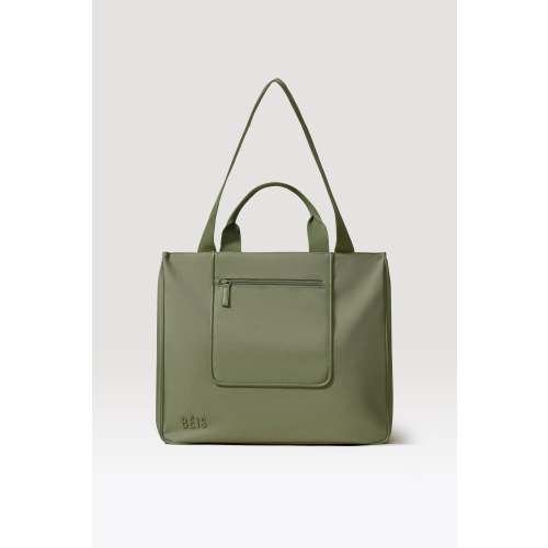 BÉIS 'The East to West Tote' in Olive - Green Recycled Travel Tote Bag