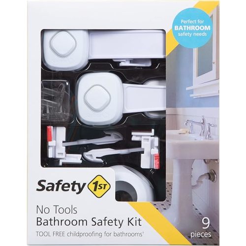 Safety 1st Room Solutions: No-Tools Baby Proof Deluxe Bathroom Safety Kit - Includes Locks for Toilet, Cabinet, Drawers, and More