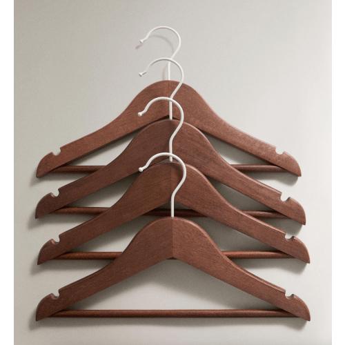 4 wood hangers for baby's clothes :)
