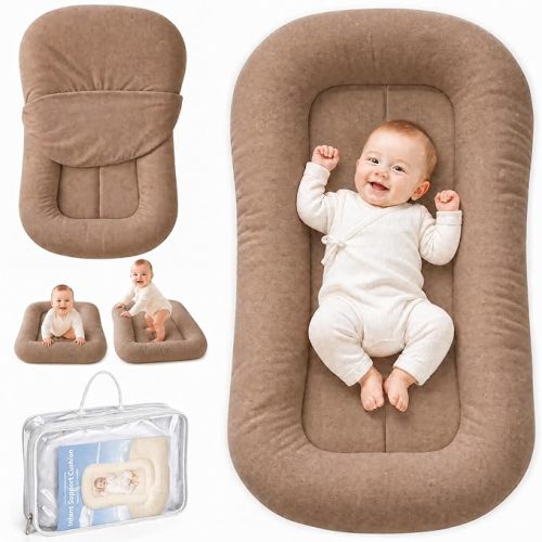 Baby Lounger, Infant Support Cushion 0-24 Months, Brown