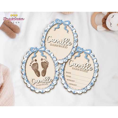 Blue Toile Baby Name Announcement Sign, Personalized Baby Birth Stats Sign, Hospital Wooden Name Sign, Baby Girl Nursery Decor, Baby Shower