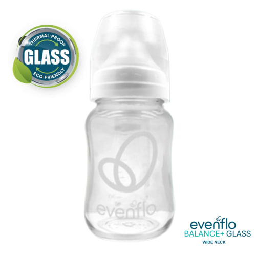 Evenflo Balance + Wide Neck Glass Bottles, 6oz
