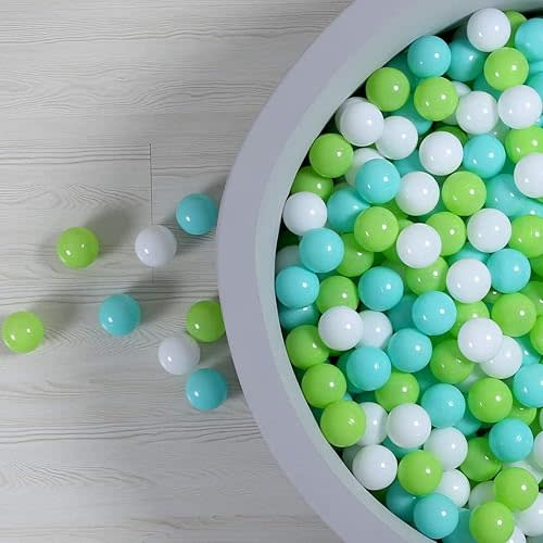 GOGOSO Ball Pit Balls for Toddlers, Green Balls for Ball Pool Birhtday Party Girls Kids with Storage Bag, 2.17inches 100pcs
