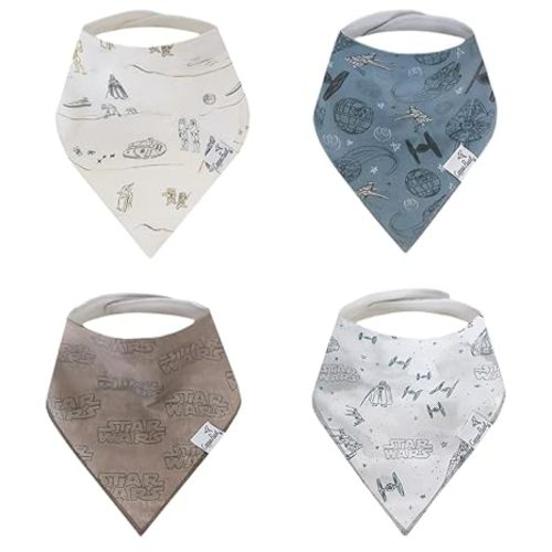 Baby Bandana Drool Bibs for Drooling and Teething 4 Pack Gift Set "Tatooine™" by Copper Pearl