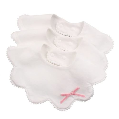 JANGANNSA 3 PCS Flower Baby Bibs Infant Burp Clothes for Baby Girls Saliva Towel Cotton Infant Toddler Girls Bibs(3 PCS -B)