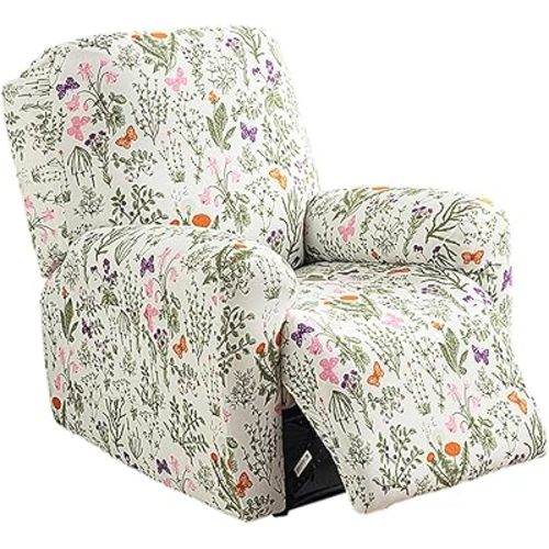 NILUOH Recliner Covers 4 Pieces Stretch Lazy Boy Recliner Chair Covers That Stay in Place, Covers for Electric Power Lift Reclining Chair, Washable Furniture Protector for Pet, Kids, Living Room