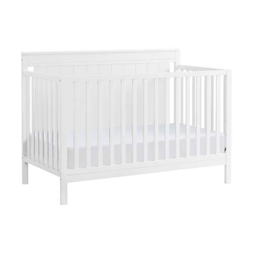 Oxford Baby Lazio 4-in-1 Convertible Crib, Snow White, GREENGUARD Gold Certified, Wooden Crib